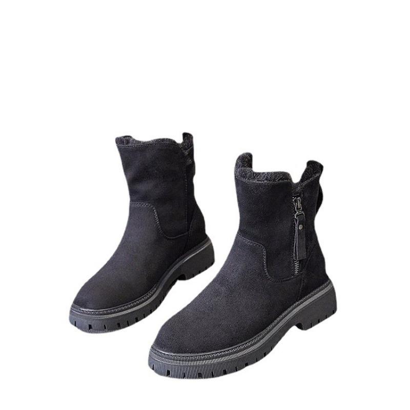Thick-soled Martin Boots Women's 2 Winter New Fur Integrated Fleece Snow Boots Thickened Warm Short Boots