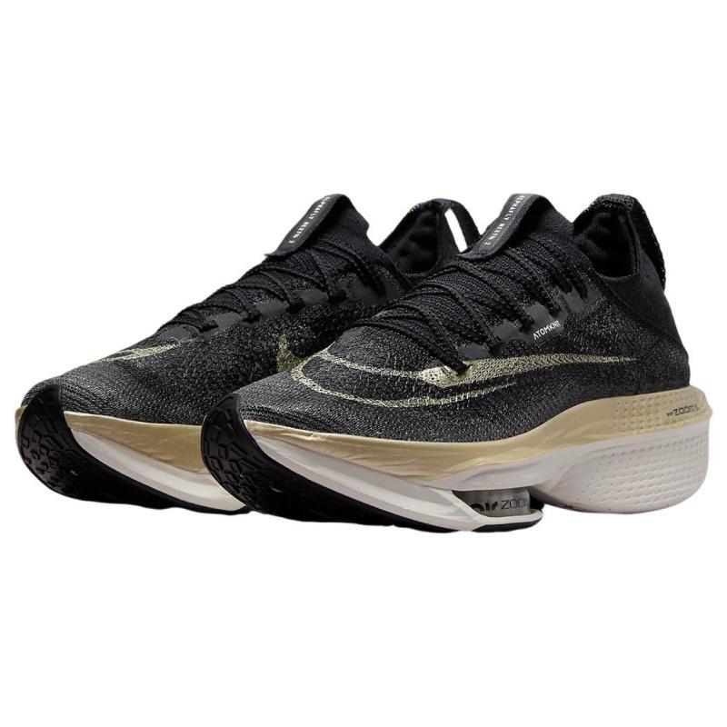 Nike Air Zoom Alphafly Next% 2 Black Metallic Gold Grain Sneakers Casual DN3555-001