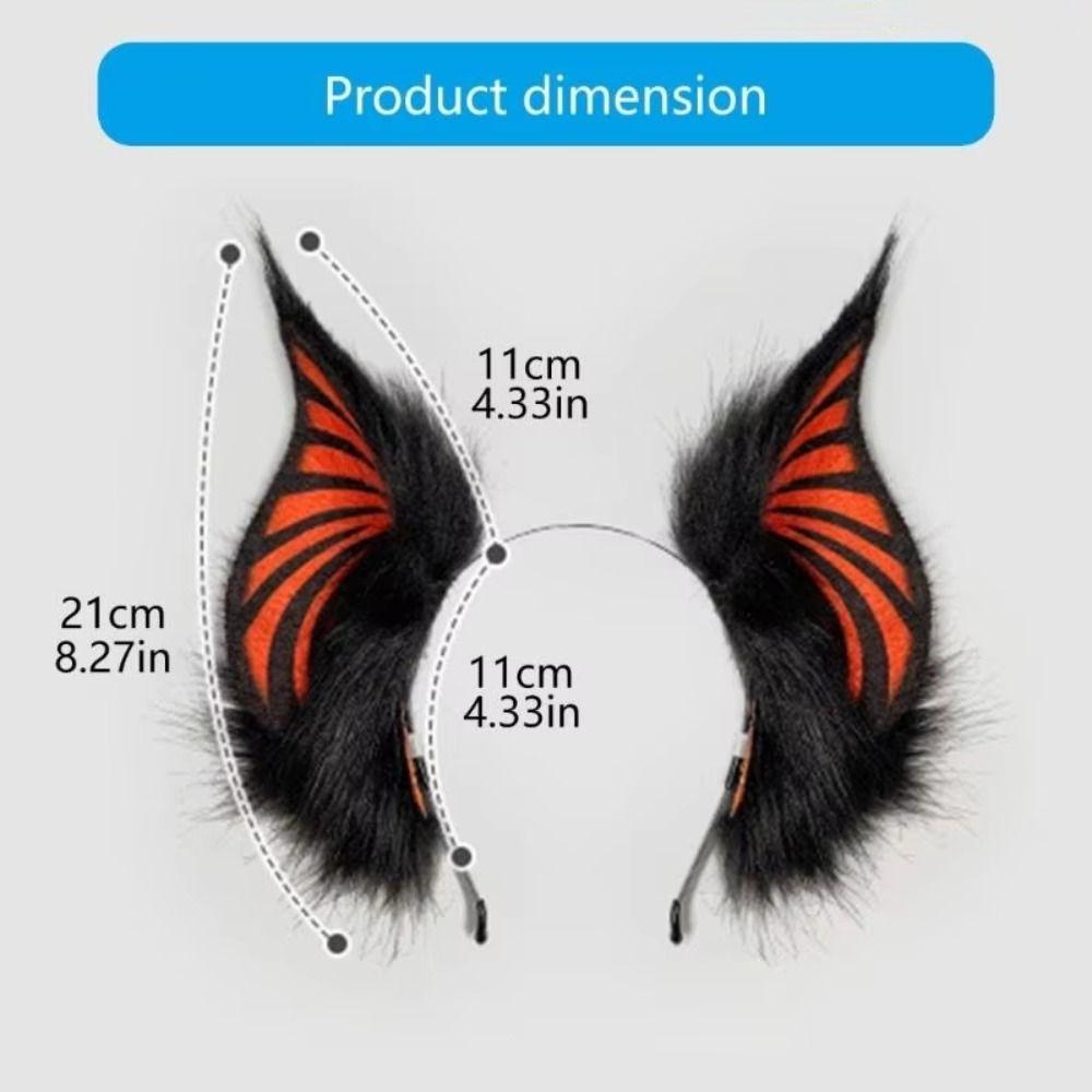 Soft Bat Headband Plush Cosplay Ears Headband Comfortable Plush Headband  Stage Performance