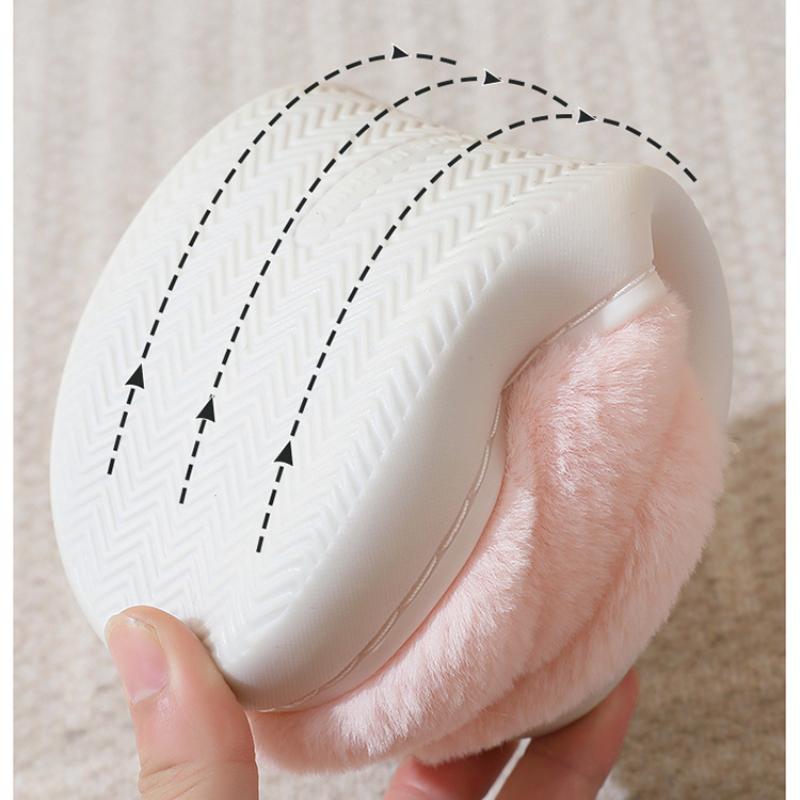 Women's Plush Cat Slippers - Winter Warm Non-Slip Indoor House Shoes with Cute Cartoon Kitty Design, Soft EVA Sole  Cute Slippers