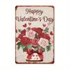 Valentine Heart Rose Love Metal Wall Poster for Bedroom