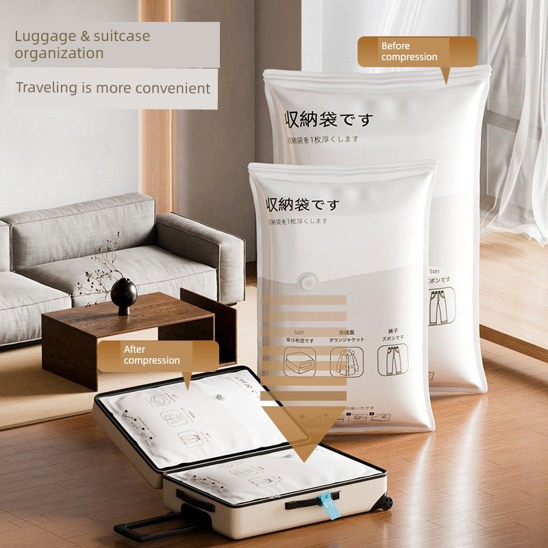 Minimalist Thickened Vacuum Storage Bags for Home Use, Clothes, Quilts, Compression Bags for Moving and Travel, Vacuuming and Organizing Clothing