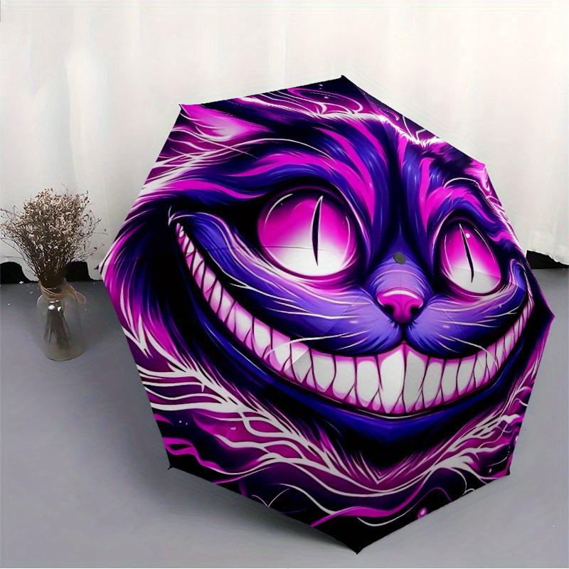 1pc Fantasy Cat Automatic Open/close Umbrella, 8-Rib Sturdy Structure, Portable Travel Umbrella, Parties, Everyday Use, 11124
