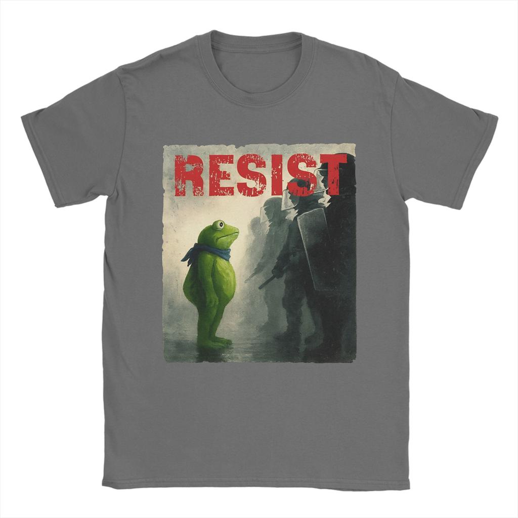 Resist Portland Frog Protest T-Shirt Activist Novelty T-Shirts Short Sleeve Aesthetic Tops Beach Cotton O Neck Oversize Clothes