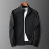 Stand Collar Casual Mens Jacket Long Sleeve Plus Size Fashion Outerwear Top