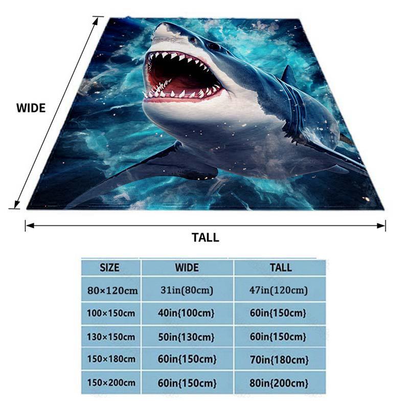 1pc Shark Blanket Lightweight Flannel Blanket Throw Blanket For Sofa, Bed, Travel, Camping, Living Room