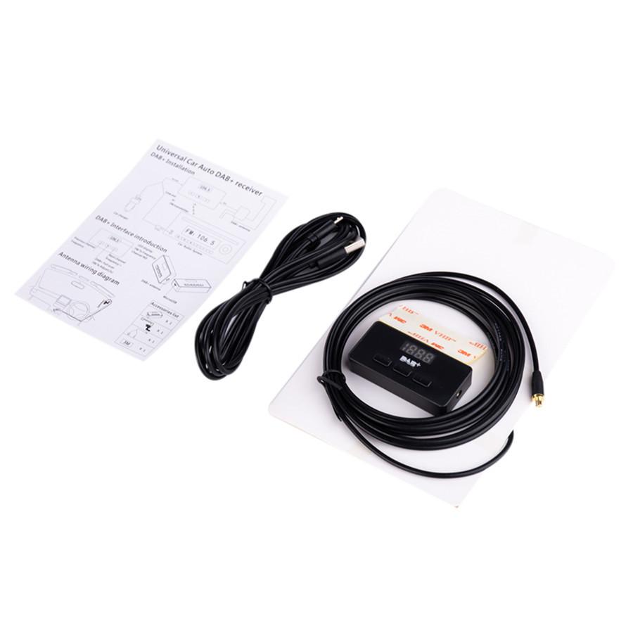 New 4-channel High Power Output In-Dash Car Stereo Aux USB/SD/FM/WMA/MP3/WAV Radio Player +Car DAB Radio Signal Receiver  Antenna  DAB Decoding Box