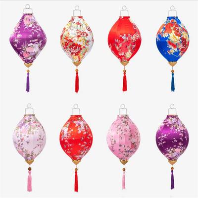 12/14 Zoll Laterne aus Satinseide im chinesischen Stil, Pflaumenblüten-Blumenmuster, Laterne, Festival-Party, Neujahrsdekor, Hängelaternen