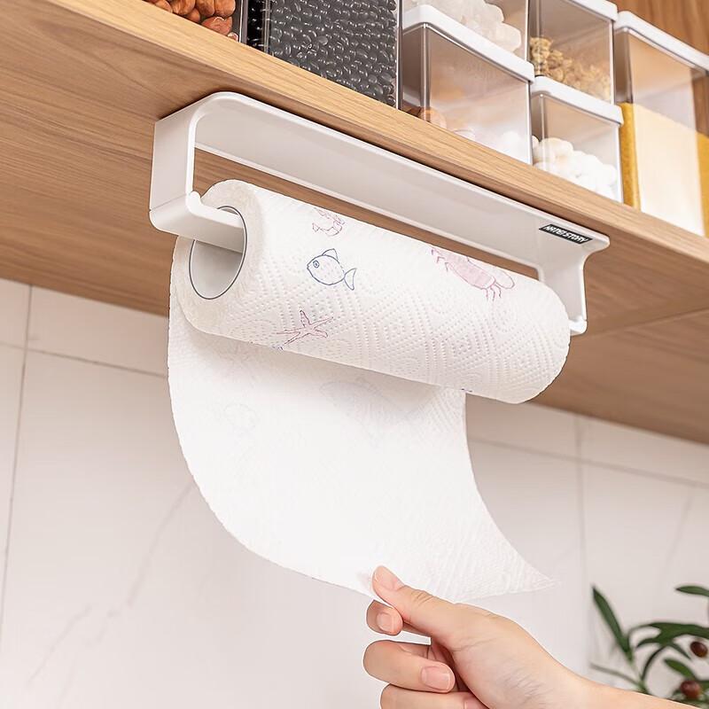 Japanese Kitchen Storage Rack, Tissue Holder, Refrigerator Side Organizer, Strong Hooks, Adhesive Magnetic Suction, No Drilling Required, Towel Holder