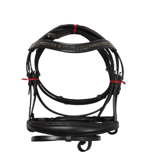 Beautiful Leather Padded Comfort Bridle with Black Colour Stone & Padding Dressage Bridle for Horses.