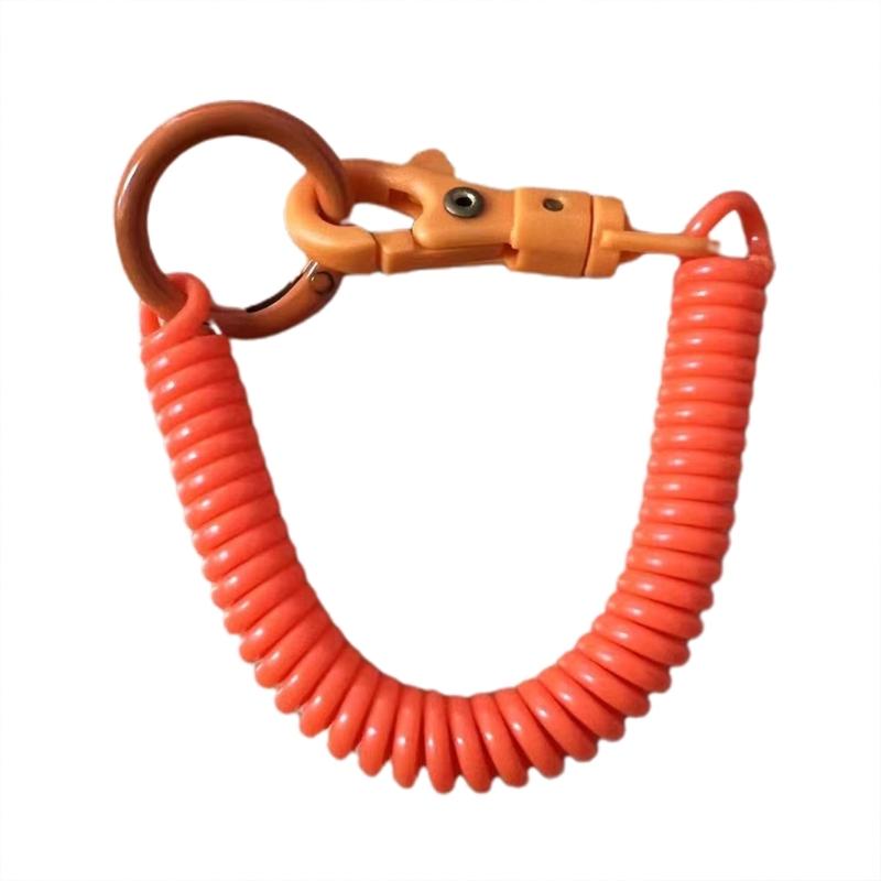 Dehnbarer Spiral-Schlüsselanhänger, Einziehbarer Schlüsselanhänger mit Spiralfeder Zinklegierung Schlüsselhalter Farben Schlüsselanhänger für Rucksack