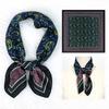 New dark blue retro cashew flower silk scarf 71 imitation silk fashionable and versatile women's square scarf scarf