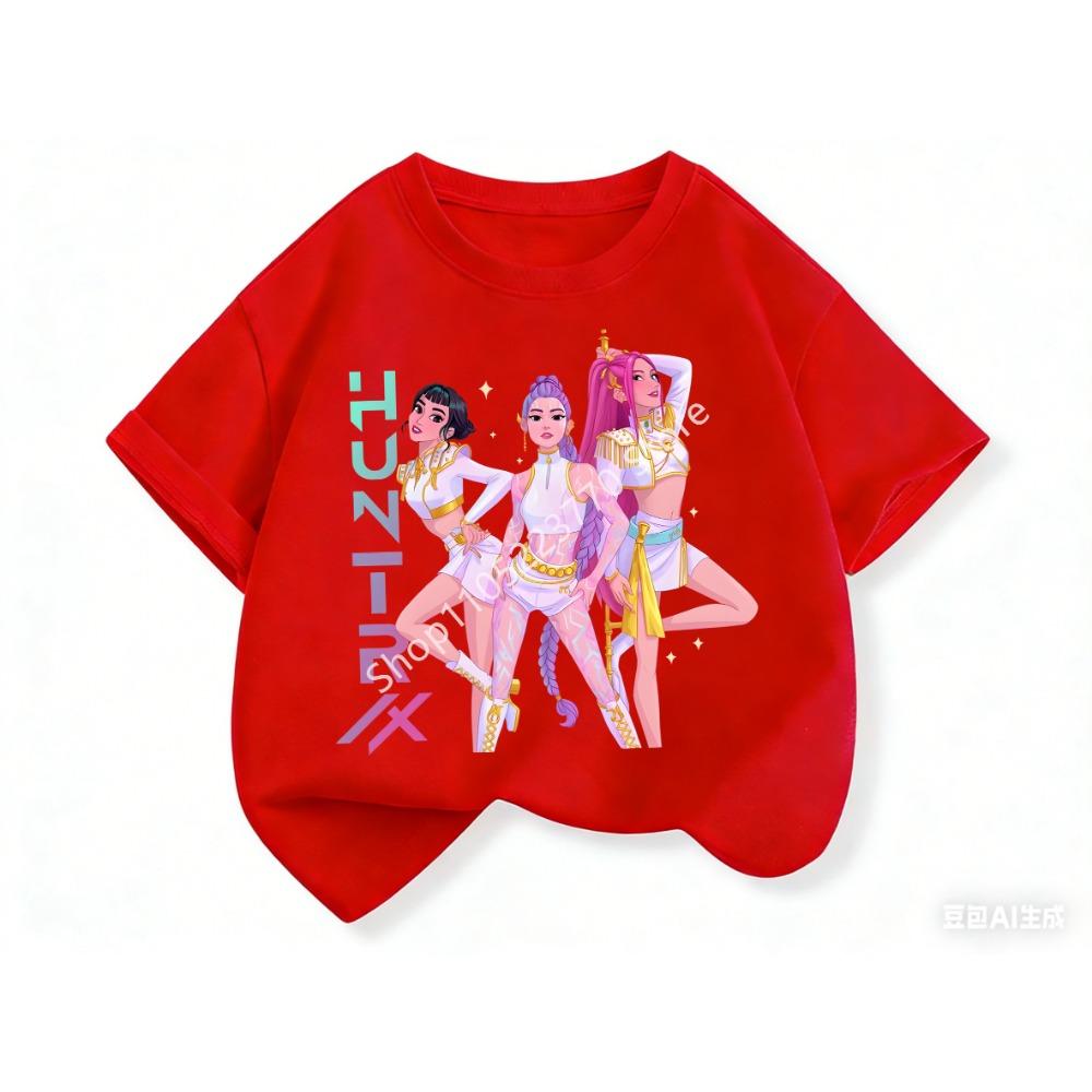 2026 Toddler Girl Clothes Kpop Demon Hunt Ers Cartoon Tee Shirt Funny Gift for Fans Harajuku Cool Kids T-shirts Summer Tops