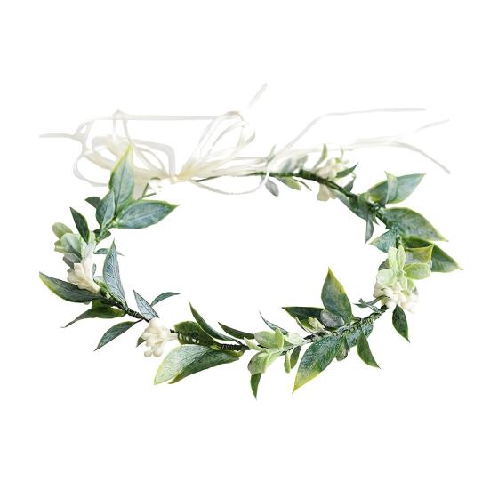 Bridal Flower Crown Fairy Style Flower Crown Artificial Flowers Eucalyptus Leaf Chaplet Head Wreath for Weddings Beach Vacation Photo Props E