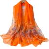 Orange Shawl with an Oriental Pattern - Light and Impressive