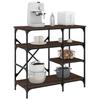Baker s Shelf Brown Oak Effect 90 x 40 x 84 cm Wood Based Material & Metal