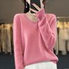 Fashion Woolen Sweater Cashmere  Pullover Women Knitwear V-Neck Long Sleeve  Autumn Winter Fashion Basic Clothing  Tops