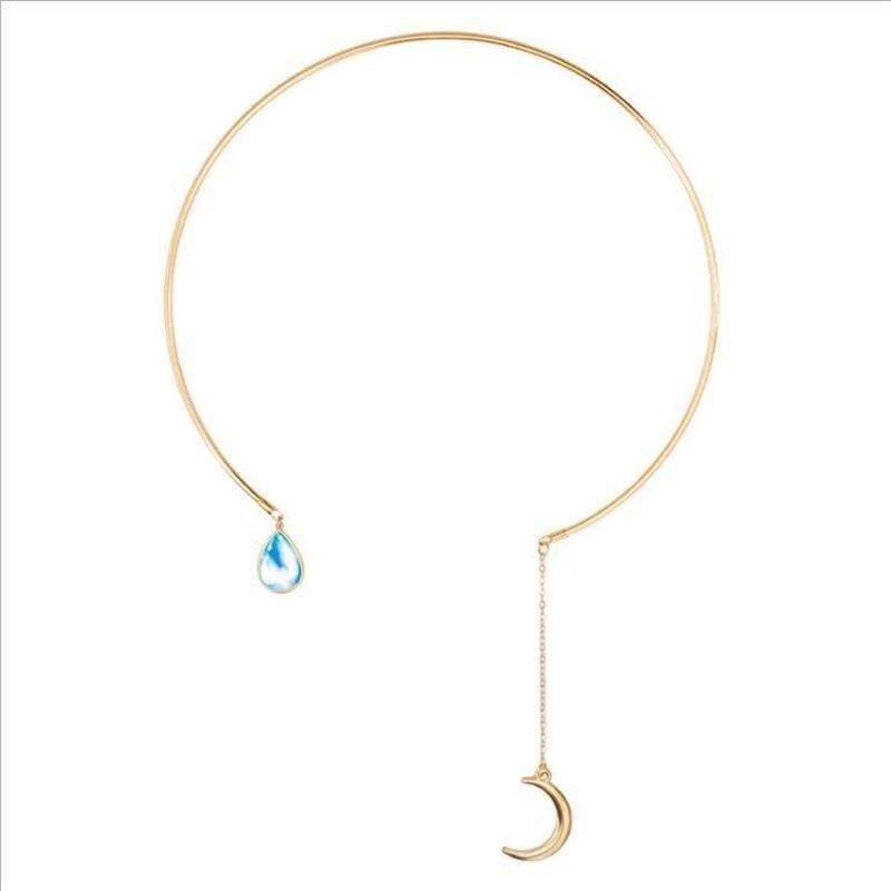 

1PCS Fashion Simple Star Moon Charm Necklace Delicate Clavicle Chain Zircon Necklace for Women Wedding Party Birthday Jewelry Gift 1PCS