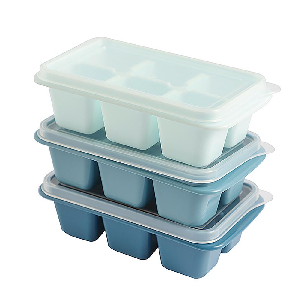 3Pcs Ice Cube Tray Reusable Versatile Easy Operation Silicone Ice Cube Maker Tray Ice Cube Mold with Lid for Home