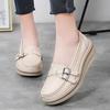 Ladies Platform Slip On Loafers Casual Elevator Leather Women Height Increase Thick Sole Shake Shoe Plus Size
