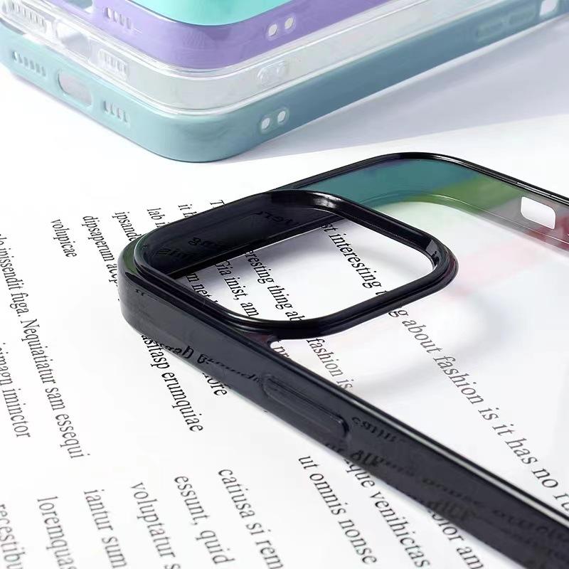 Candy Shockproof Silicone Bumper Phone Case For iPhone 15 14 11 12 13 Pro Max X XS XR 8 7 Plus Transparent Protection Back Cover