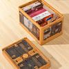 Storage Basket Organizer High Capacity Strong Load Bearing Translucent with Clothes Box Handle Foldable Closets Lockers Folding Household Products