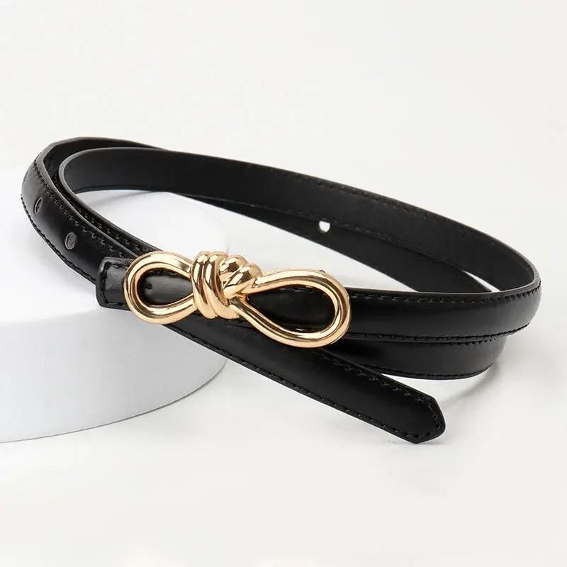 Womens Fashion Leather Belt For Dresses And Jeans With Alloy Buckle For Casual Wear