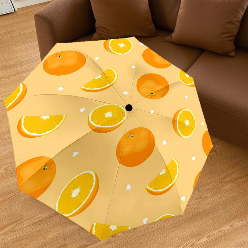 1PC Orange Slice Umbrella-8-Rib Reinforced Portable Folding Travel Suitable for All Seasons Outdoor Daily Use-G354