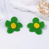Fashionable Red Acrylic Large Flower Earrings Unique Casual Vacation Charms Jewelry for Women Girls Valentine's Day Gifts