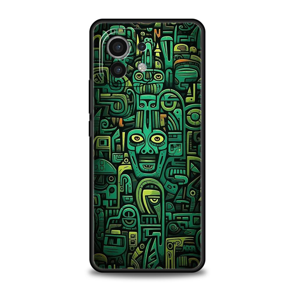 Vintage Totem Painting Phone Case Cover for Xiaomi Mi 17 15 14 13 12 11 Ultra 15T 14T 13T 12T 11T Pro Lite 5G Soft TPU Shell Bag
