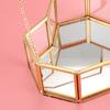 A25F-Flip Love Heart Shaped Geometric Glass Jewelry Box Glass Ring Box Exquisite Unique Wedding Jewelry Box Ring For Wedding Dec