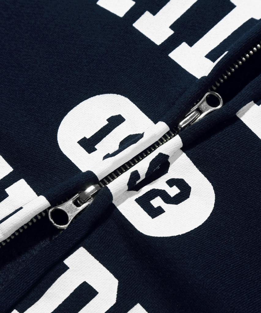 Trillion Raglan Color Mix 1992 Graphic Zip-Up Hoodie (Navy)