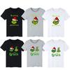 Festive Christmas The Grinch Short Sleeve T-shirt With Resting Grinch Face Design
