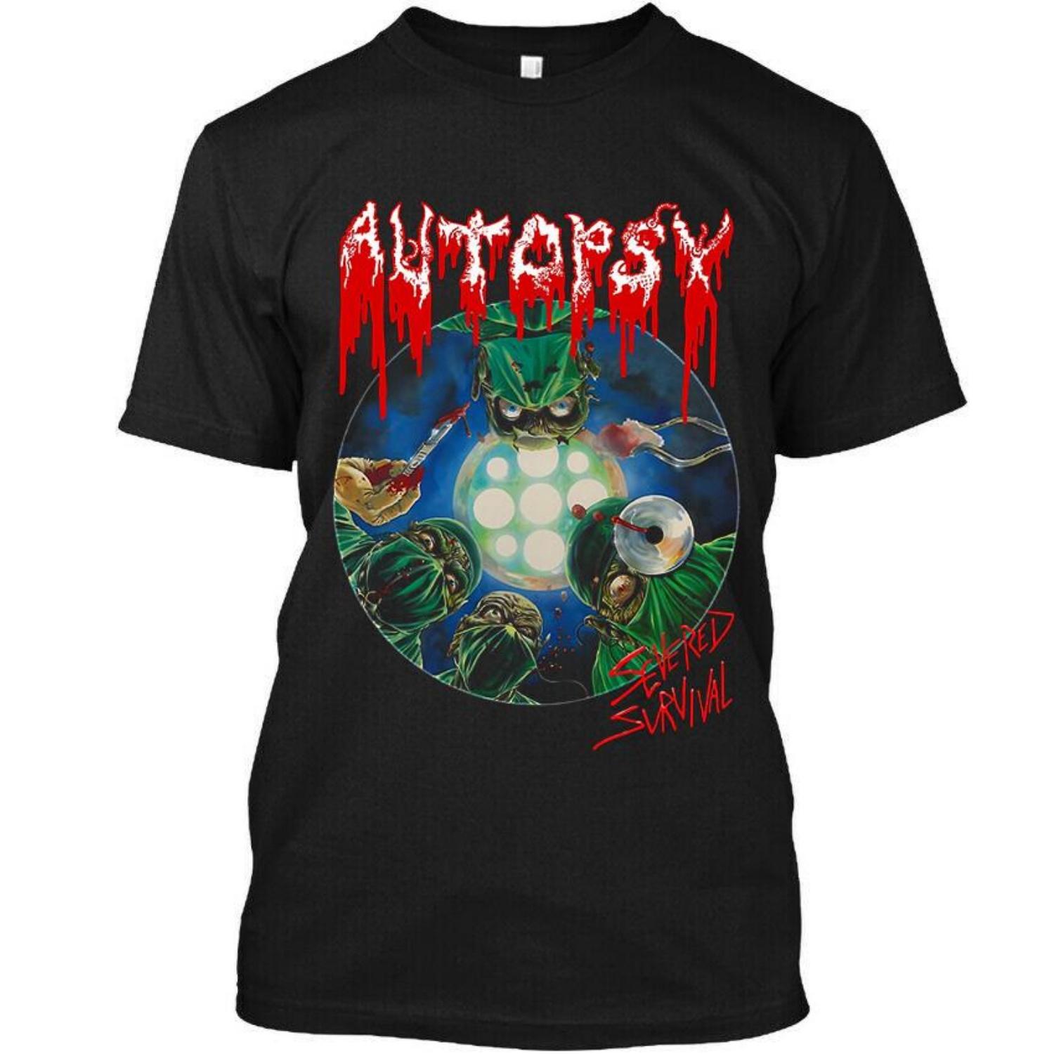 НОВЫЙ Autopsy Severed Survival Американская Смертельная Музыка Графический Винтажный Футболка Унисекс Футболка S чёрный