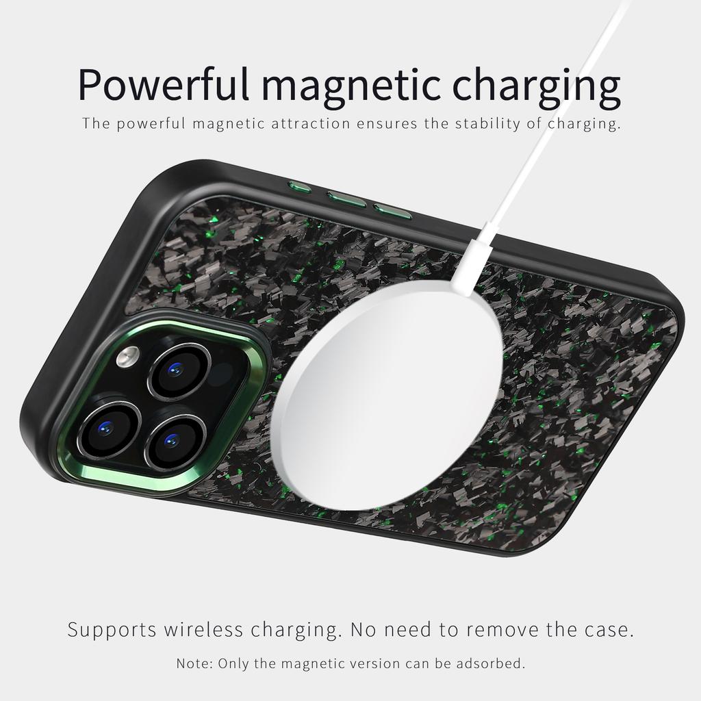 For iPhone 16 Pro Magnetic Case Forged Texture Aramid Fiber+TPU Phone Cover with Metal Lens Frame