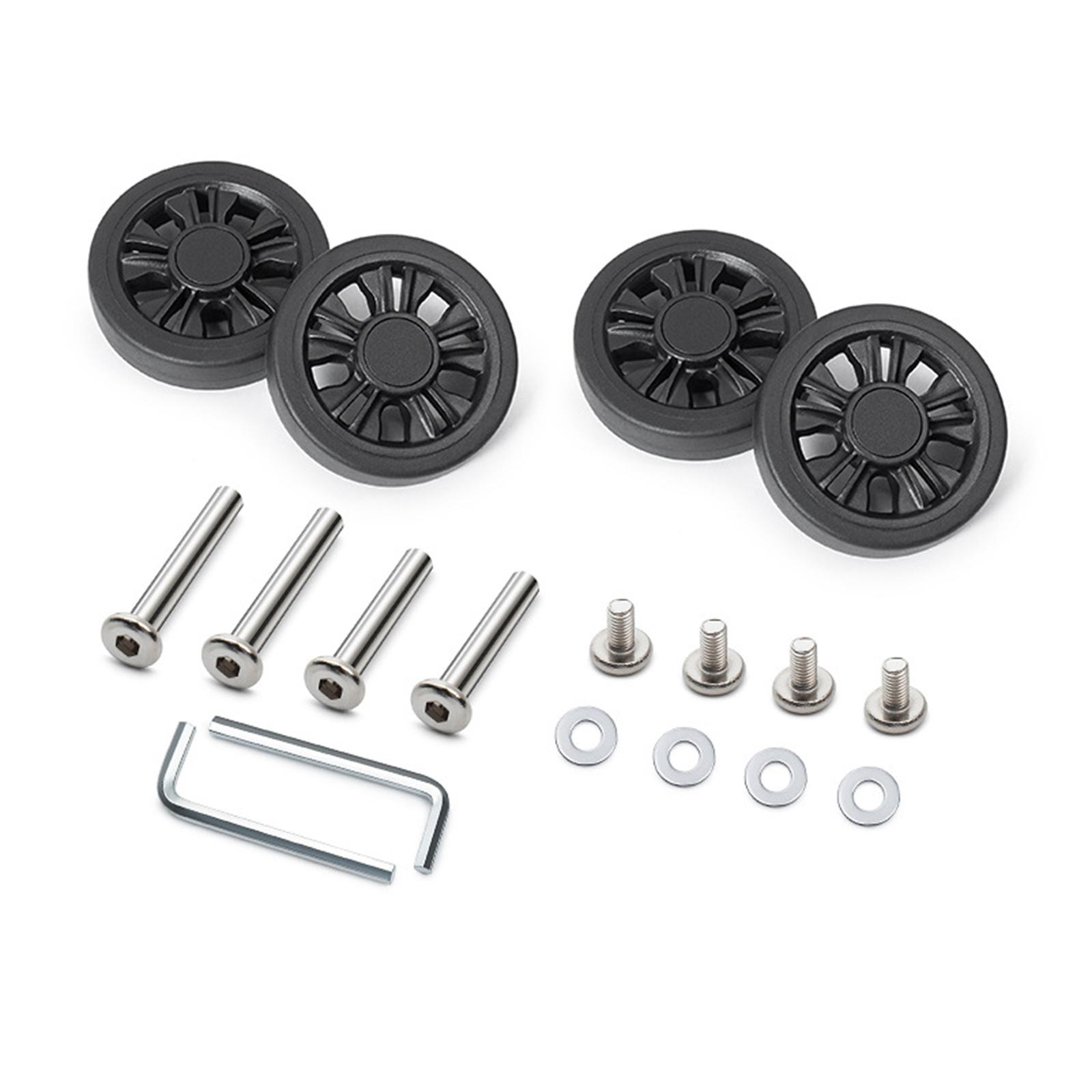 4PCS Luggage Replacement Wheels Practical Plastic Rollers Easy Installation 360 Degree Maneuverability for Suitcases
