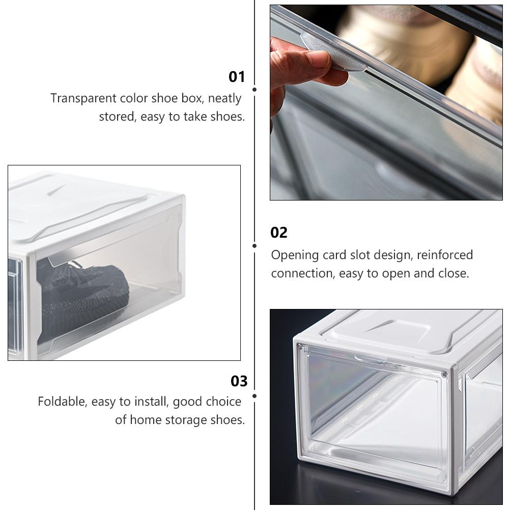 Shoe Storage Box Boxes Home Shoes Organizer Practical Holder Magnetic Attraction Pp Plastic Sneaker Container Stackable Case