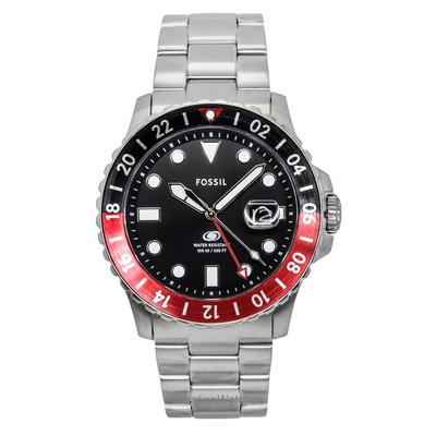 Orologio da Uomo Blu GMT Acciaio Inossidabile Quadrante Nero Quarzo FS6092 100M