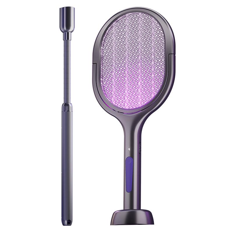 Rechargeable Telescopic Electric Mosquito Swatter & Lamp with USB Purple Light
