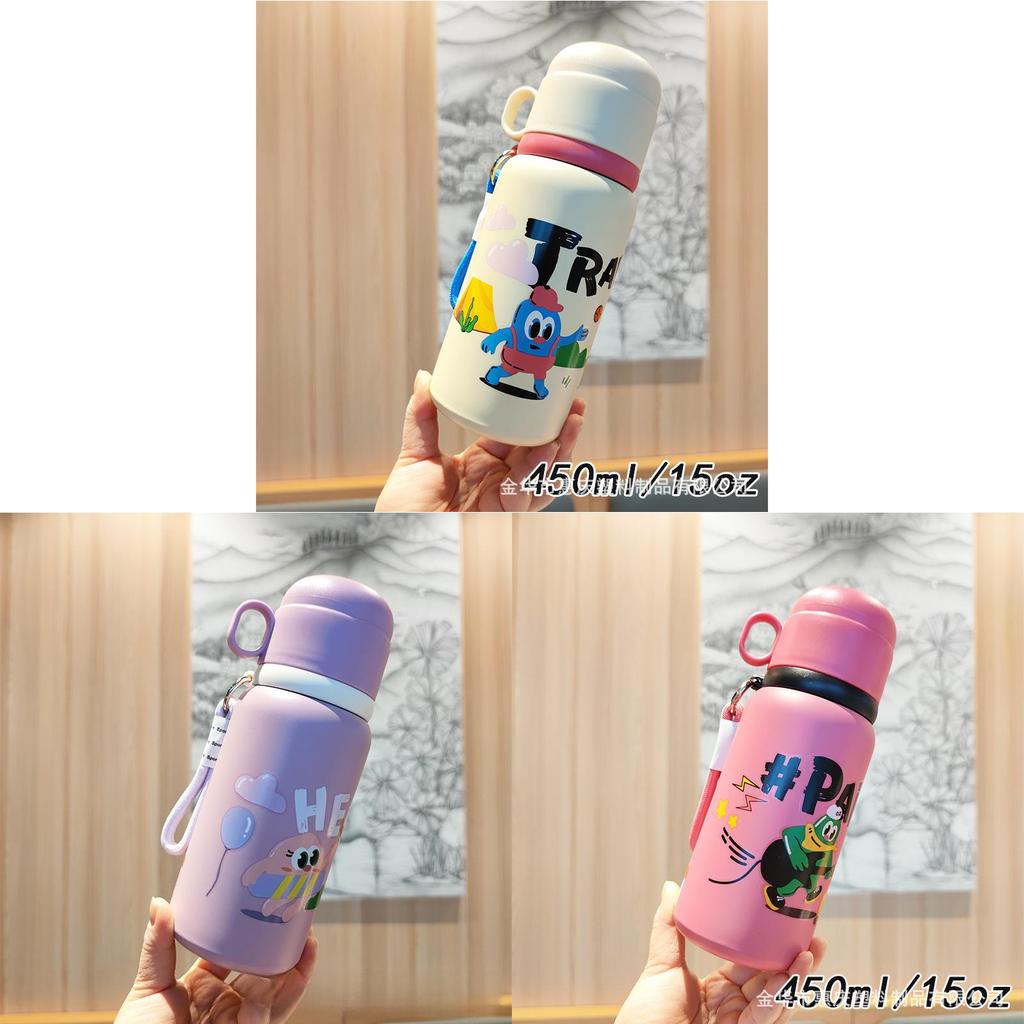 Cartoon Kinder Thermosflasche 450ml Mit Auslaufsicherem Deckel Für Outdoor-Aktivitäten