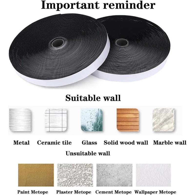 Double-sided tape Velcro self-adhesive cable fixing tape, wire cable manager, split-button curtain, strong adhesive storage