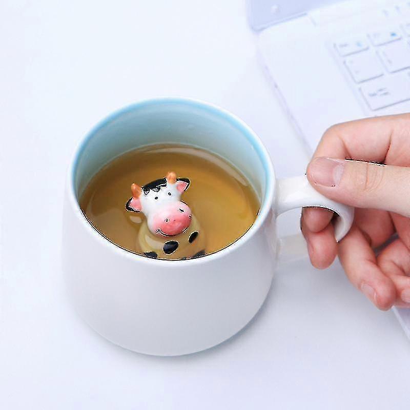2024 Coffee Mug Cartoon Animal Ceramic Cup Christmas Birthday Gift For Kids Boys Girls Cow