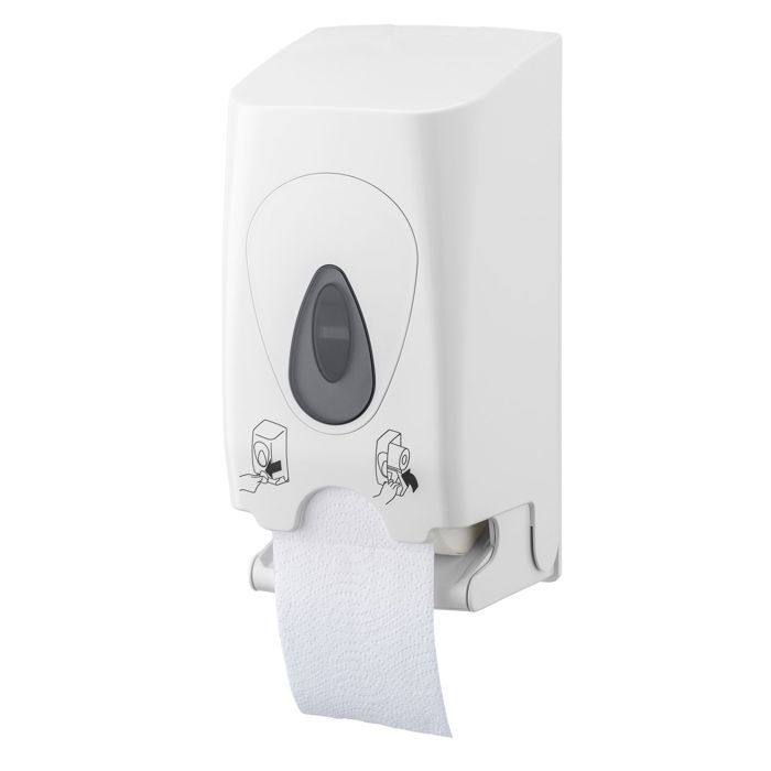 Porte papier toilette, support papier toilette, dérouleur papier toilette - PQDuo, pour 2 rouleaux, plastique