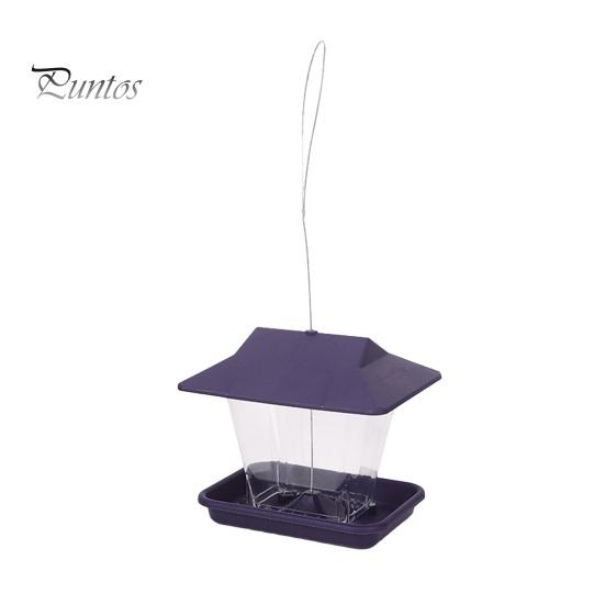 

Кормушка для птиц с дренажными отверстиями, прозрачные пластиковые уличные подвесные кормушки для диких птиц большой емкости с наклонной крышей для наружного сада и двора фиолетовый