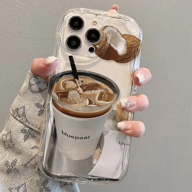Ice American Coconut Suitable for Apple 16PRO Mobile Phone Case iPhone15promax Anti-drop 14 Summer XR Soft 12