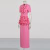 French Elegant Style Suit Irregular Three-dimensional Flower Top + Temperament Hip Skirt Women's