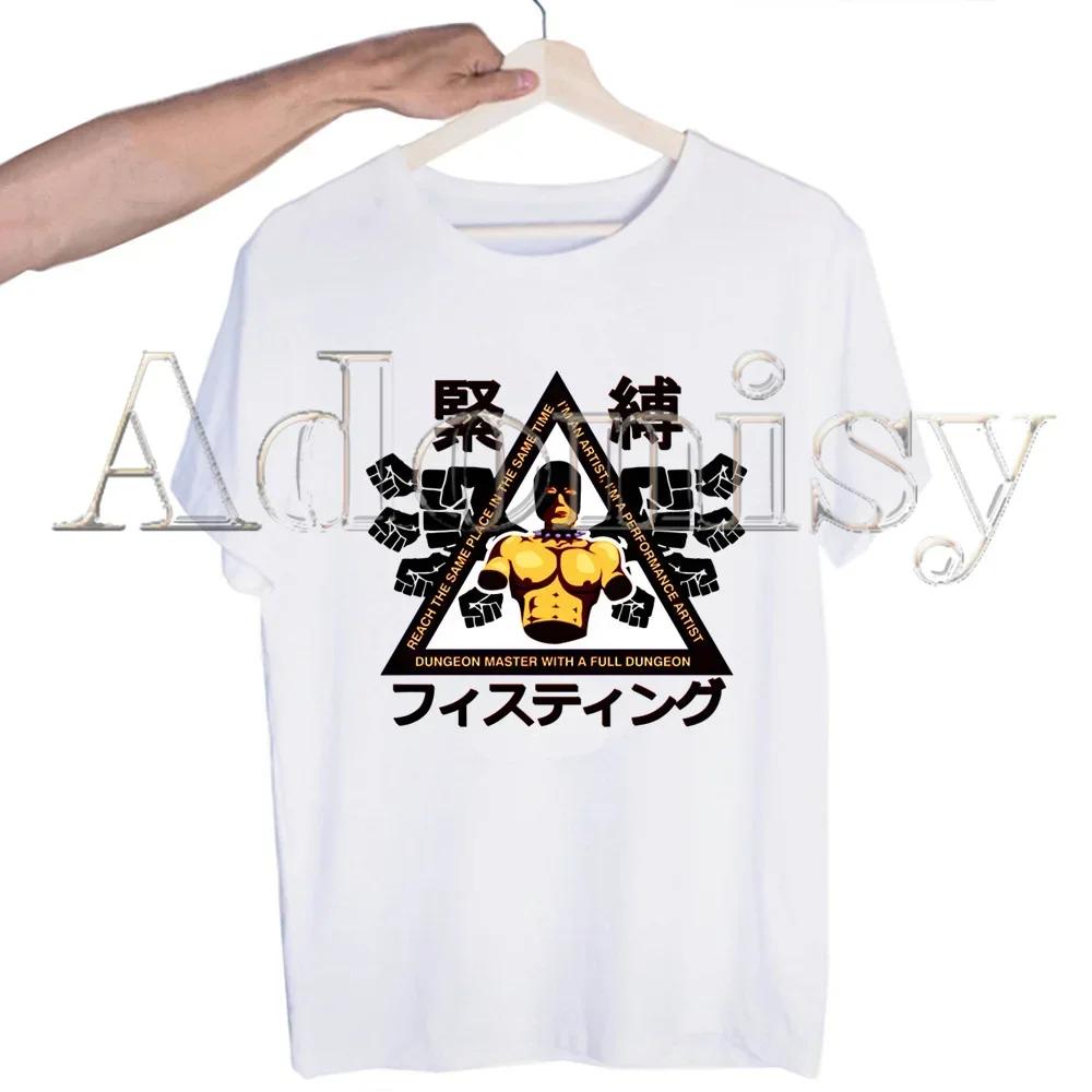 Gachimuchi Printed T Shirt Men Retro Washed Tops Tees Harajuku Tshirt Streetwear Hip Hop Male T-shirts