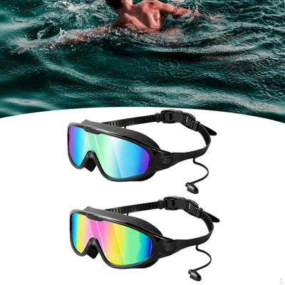 2x Swimming Goggles Swim Clear Vision Comfortable Professional with Ear Plug Leakproof for