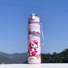 Einfarbige Pony-Wasserflasche 750ML mit Strohhalm Niedliche Cartoon-Wasserbecher für Kinder Camping Trinkflasche