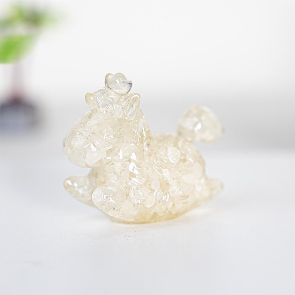 

Resin Crystal Unicorn Desk Ornament With Rotating Feature For Modern Decor And Collectors Style I